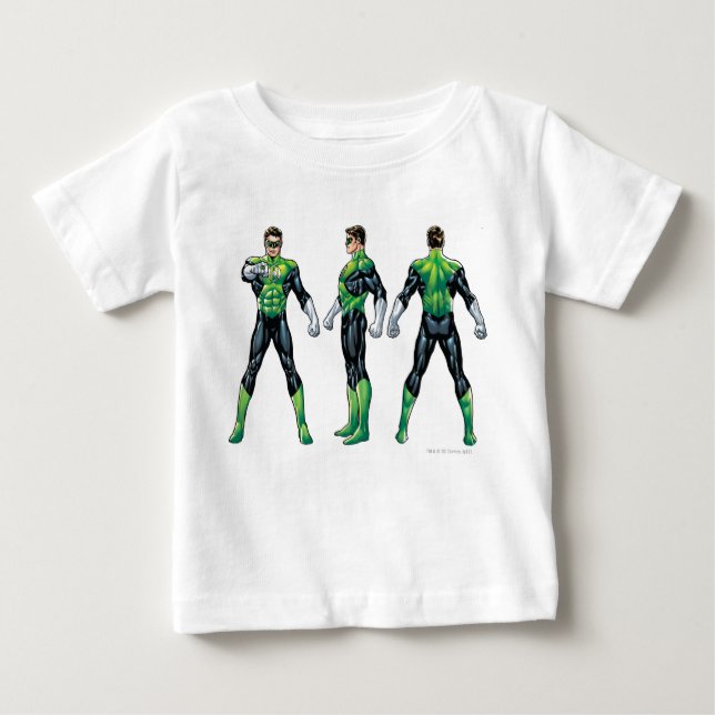 T-shirt Pour Bébé Lanterne verte Trois vues (Devant)