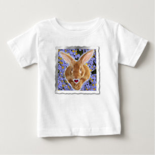 T-shirt Pour Bébé Lapin adorable encadré avec un cœur doux