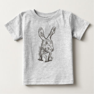 T-shirt Pour Bébé Lapin Artistique Bunny Tree Animal Nature
