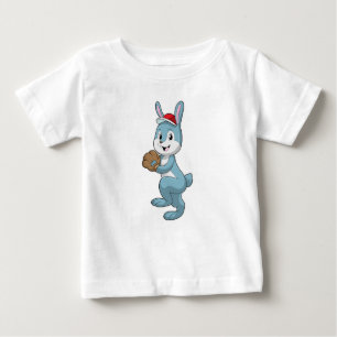 T-shirt Pour Bébé Lapin au baseball avec gant de baseball