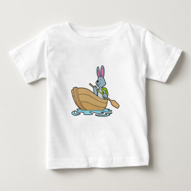 T-shirt Pour Bébé Lapin avec bateau et pédale (Devant)