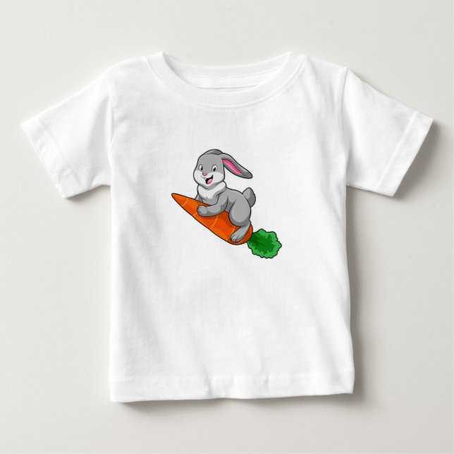 T-shirt Pour Bébé Lapin avec carotte (Devant)