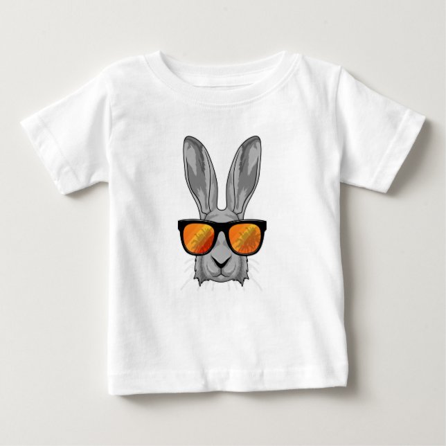 T-shirt Pour Bébé Lapin avec lunettes de soleil (Devant)