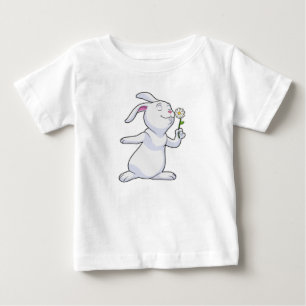 T-shirt Pour Bébé Lapin avec marguerite