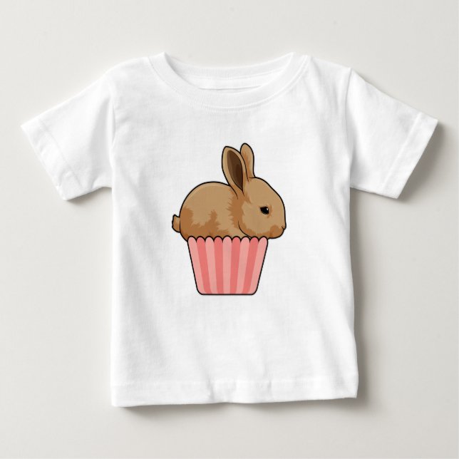T-shirt Pour Bébé Lapin avec muffin (Devant)