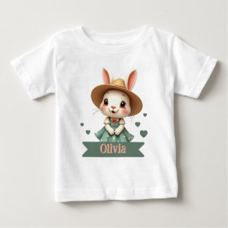 T-shirt Pour Bébé Lapin Avec Nom Typographie