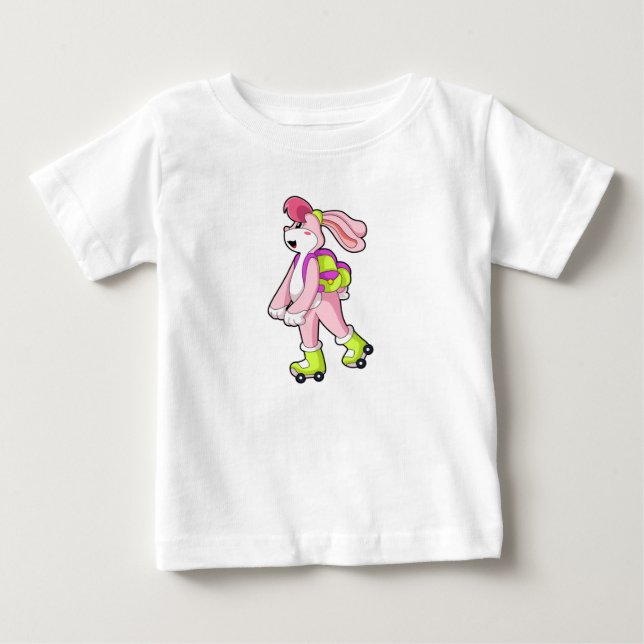 T-shirt Pour Bébé Lapin avec roulettes (Devant)