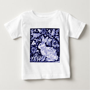 T-shirt Pour Bébé Lapin bleu de Dedham, conception bleue et blanche
