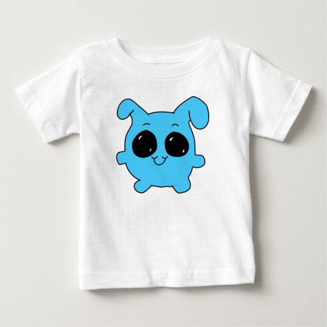 T-shirt Pour Bébé Lapin Bleu Kawaii (Devant)