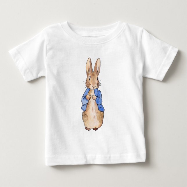 T-shirt Pour Bébé Lapin classique en veste bleue (Devant)