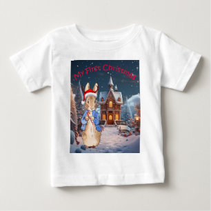 T-shirt Pour Bébé Lapin Classique Mon Premier Noël 