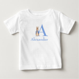 T-shirt Pour Bébé Lapin Classique Personnalisé veste bleue