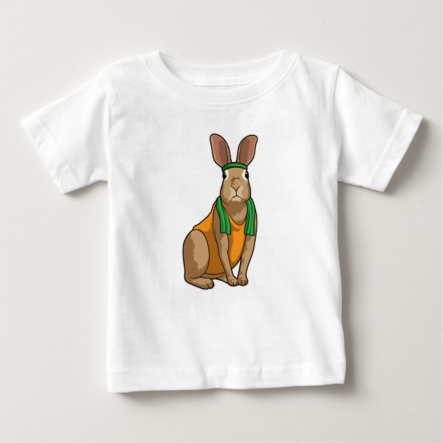 T-shirt Pour Bébé Lapin comme coureur avec serviette (Devant)