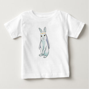 T-shirt Pour Bébé Lapin comme mariée avec couronne de fleurs