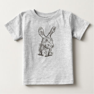 T-shirt Pour Bébé Lapin de dessin animé arbre animal nature