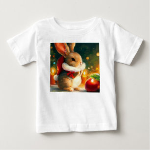 T-shirt Pour Bébé Lapin de Noël 1