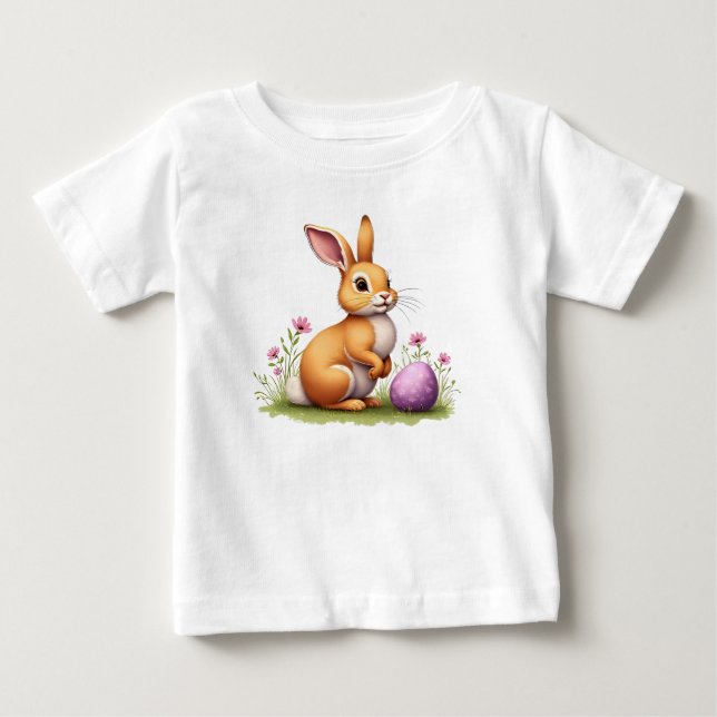 T-shirt Pour Bébé Lapin de Pâques (Devant)