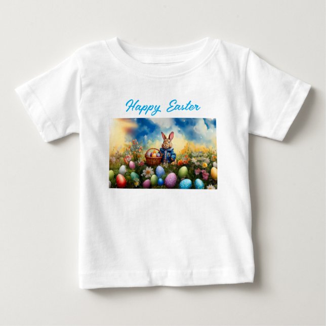 T-shirt Pour Bébé Lapin de Pâques  (Devant)