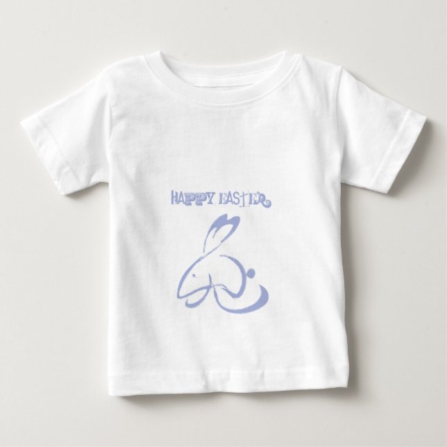 T-shirt Pour Bébé Lapin de Pâques heureux (Devant)