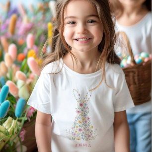 T-shirt Pour Bébé Lapin de Pâques personnalisé   Nom personnalisé