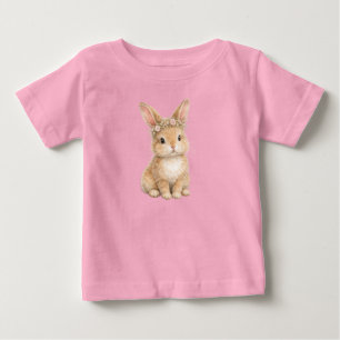 T-shirt Pour Bébé Lapin de Pâques vintage aquarelle d'oeuf