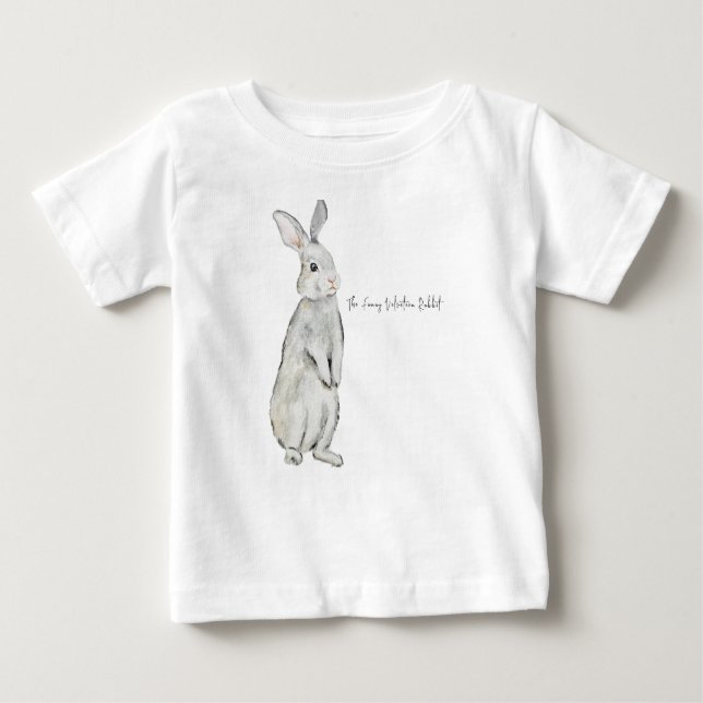 T-shirt Pour Bébé Lapin de velours drôle (Devant)