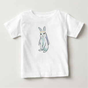 T-shirt Pour Bébé Lapin en mariée avec couronne de fleurs