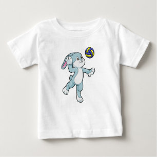 T-shirt Pour Bébé Lapin en sport avec volleyball