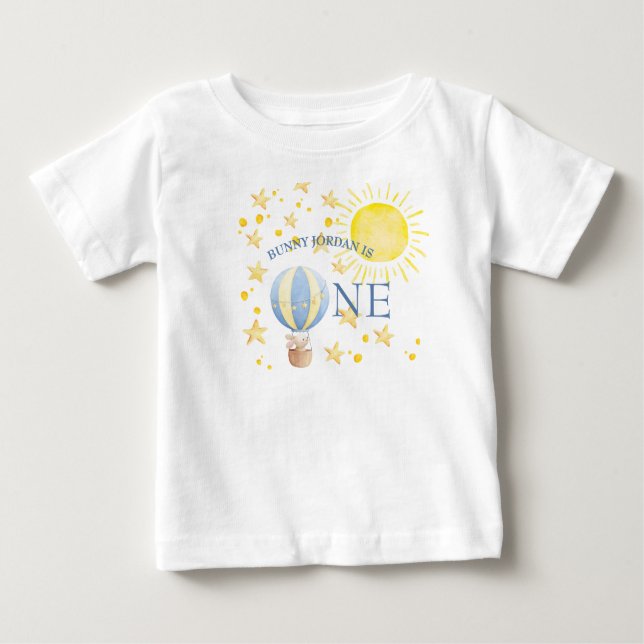 T-shirt Pour Bébé Lapin fête son premier tour de soleil les garçons  (Devant)