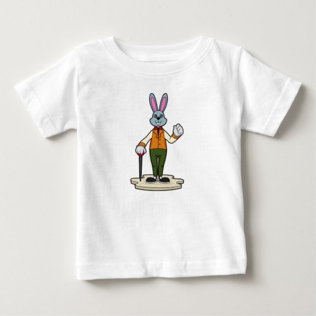 T-shirt Pour Bébé Lapin gentleman avec canne (Devant)