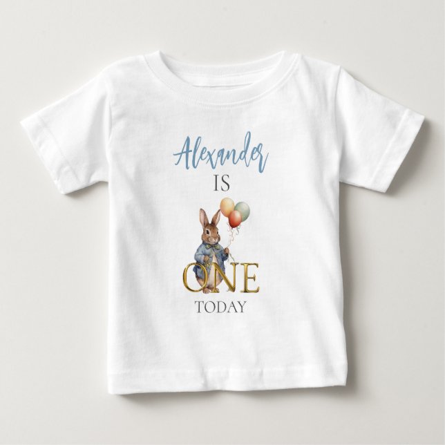 T-shirt Pour Bébé Lapin intelligent avec ballons (Devant)