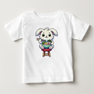 T-shirt Pour Bébé Lapin Lapin Manger Ramen