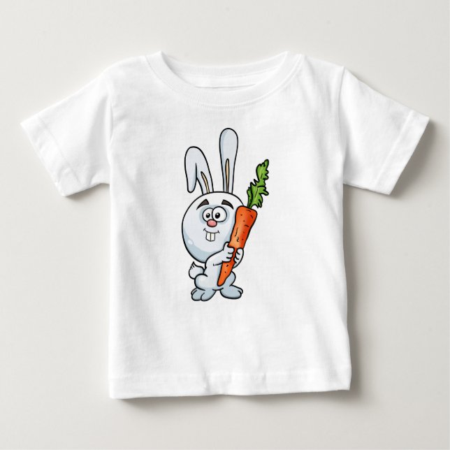 T-shirt Pour Bébé Lapin, lièvre, carotte (Devant)