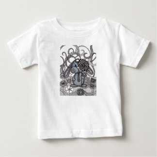 T-shirt Pour Bébé Lapin Mignon avec Enfants Fleur Échiquier