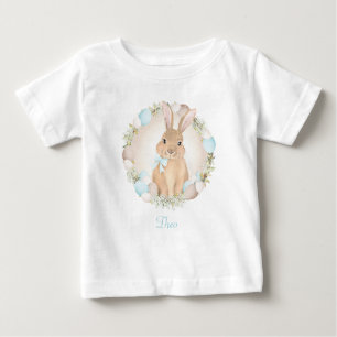 T-shirt Pour Bébé Lapin mignon de Pâques, Petit garçon personnalisé