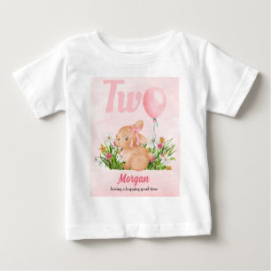 T-shirt Pour Bébé Lapin Mignon Transforme Deux Filles Roses pour leu