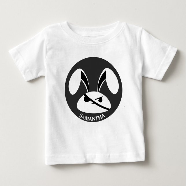 T-shirt Pour Bébé Lapin pirate personnalisé (Devant)