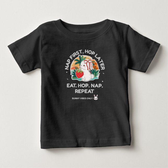 T-shirt Pour Bébé Lapin Rêve de Fraise (Devant)