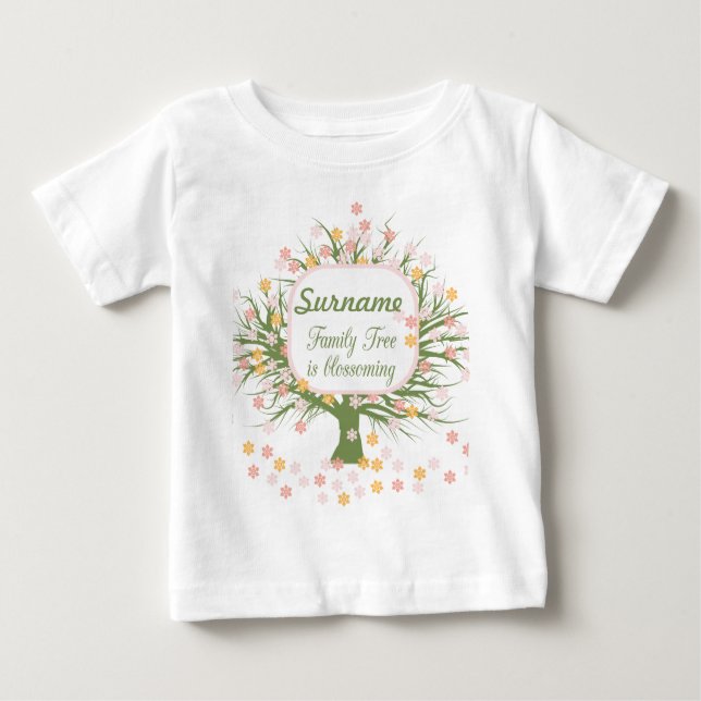 T-shirt Pour Bébé L'arbre généalogique fleurit (Devant)