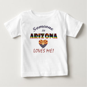 T-shirt Pour Bébé L'Arizona m'aime drapeau de coeur