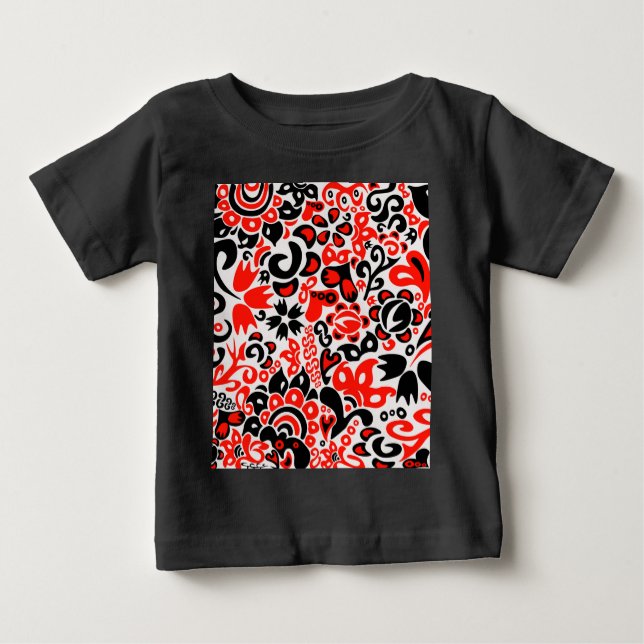 T-shirt Pour Bébé L'art populaire ukrainien motif floral abstact (Devant)