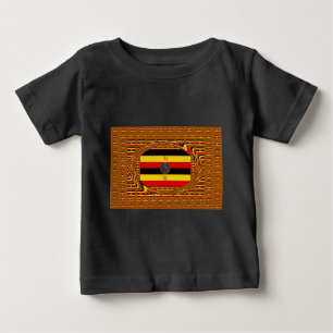 T-shirt Pour Bébé L'Art Vibrant Ouganda Inspiré Du Drapeau
