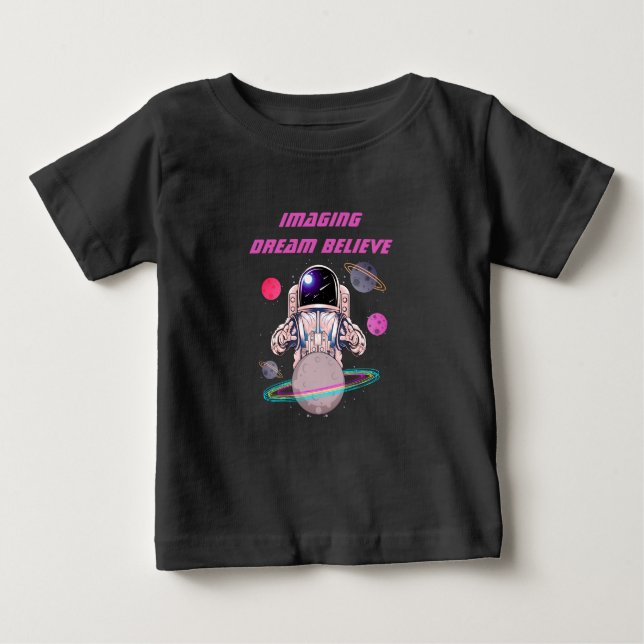 T-shirt Pour Bébé L'astronaute cool Space Star Planètes (Devant)