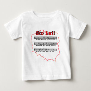 T-shirt Pour Bébé Lat de Sto ! Carte polonaise de chanson