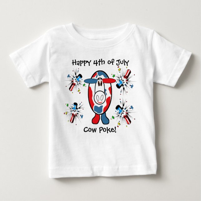 T-shirt Pour Bébé Lauréat du prix TBA ! Joyeux Poke 4 juillet Vache  (Devant)