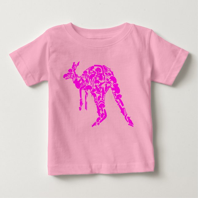 T-shirt Pour Bébé L'Australie Termine Sous Les Animaux Kangourous Ro (Devant)