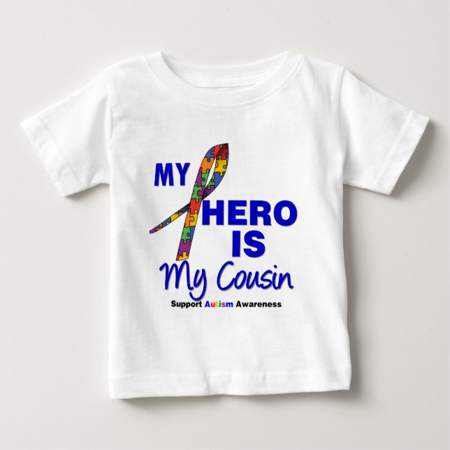 T-shirt Pour Bébé L'autisme mon héros est mon cousin (Devant)