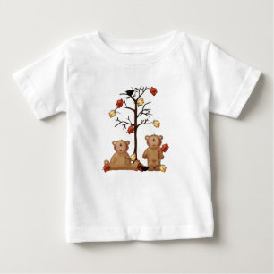 T-shirt Pour Bébé L'Automne A Senti Des Nounours Sous Un Arbre