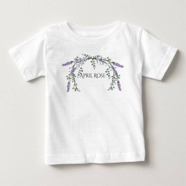 T-shirt Pour Bébé Lavande et Eucalyptus (Devant)