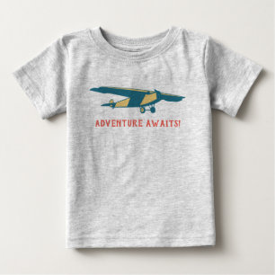 T-shirt Pour Bébé L'aventure attend l'avion vintage